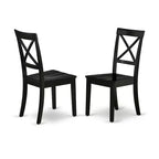 Set tavolo da pranzo rotondo a ribalta HomeStock con sedie in legno nero