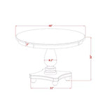 Set tavolo da pranzo rotondo HomeStock con 4 sedie in tessuto di lino, set da cucina color noce antico