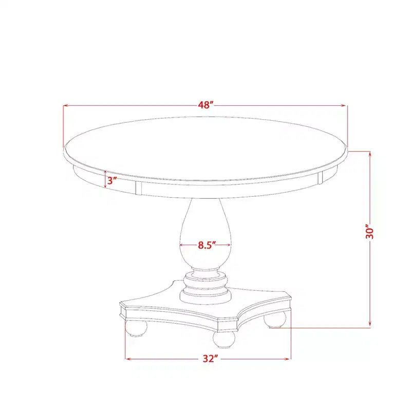 Set tavolo da pranzo rotondo HomeStock con 4 sedie in tessuto di lino, set da cucina color noce antico