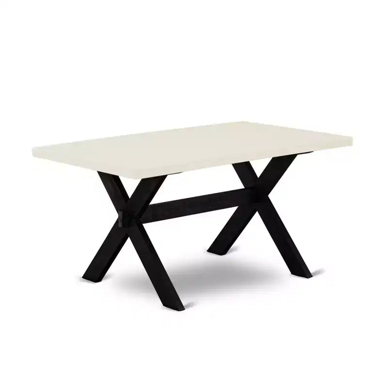 Set da pranzo HomeStock da 6 pezzi, sedie in lino blu