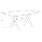 Set da pranzo HomeStock da 6 pezzi, sedie in lino blu
