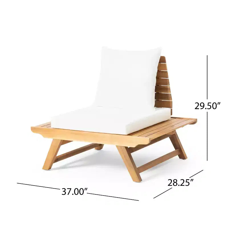 Set da conversazione per esterni a 4 posti Christopher Knight Home Sedona in legno di acacia con tavolino e cuscini