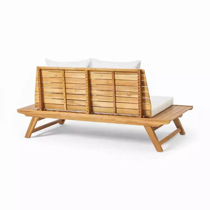 Set da conversazione per esterni a 4 posti Christopher Knight Home Sedona in legno di acacia con tavolino e cuscini