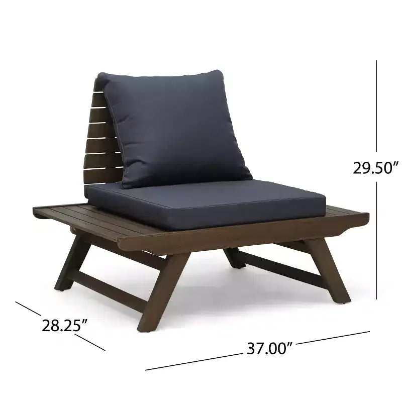 Set da conversazione per esterni a 4 posti Christopher Knight Home Sedona in legno di acacia con tavolino e cuscini
