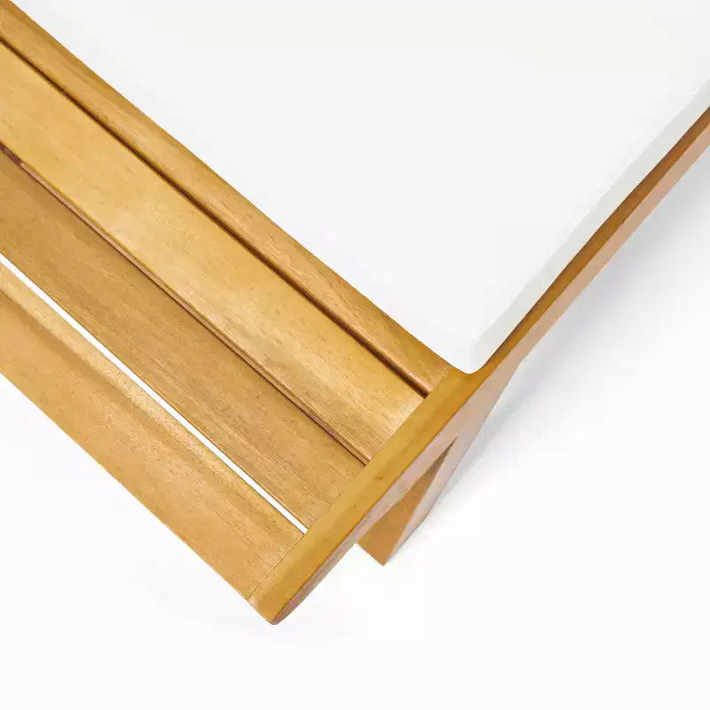 Set da conversazione per esterni a 4 posti Christopher Knight Home Sedona in legno di acacia con tavolino e cuscini