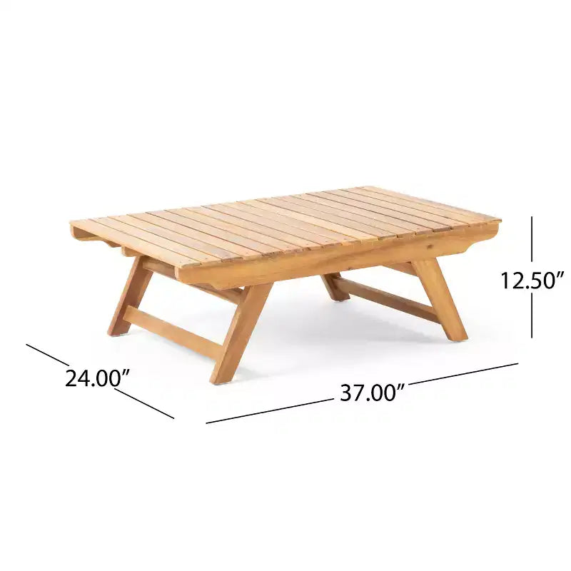 Set da conversazione per esterni a 4 posti Christopher Knight Home Sedona in legno di acacia con tavolino e cuscini