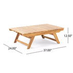 Set da conversazione per esterni a 4 posti Christopher Knight Home Sedona in legno di acacia con tavolino e cuscini