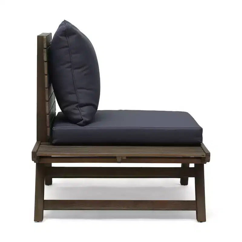Set da conversazione per esterni a 4 posti Christopher Knight Home Sedona in legno di acacia con tavolino e cuscini