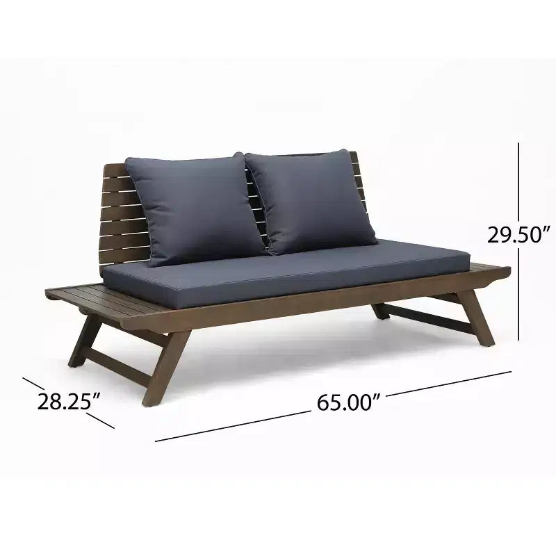 Set da conversazione per esterni a 4 posti Christopher Knight Home Sedona in legno di acacia con tavolino e cuscini