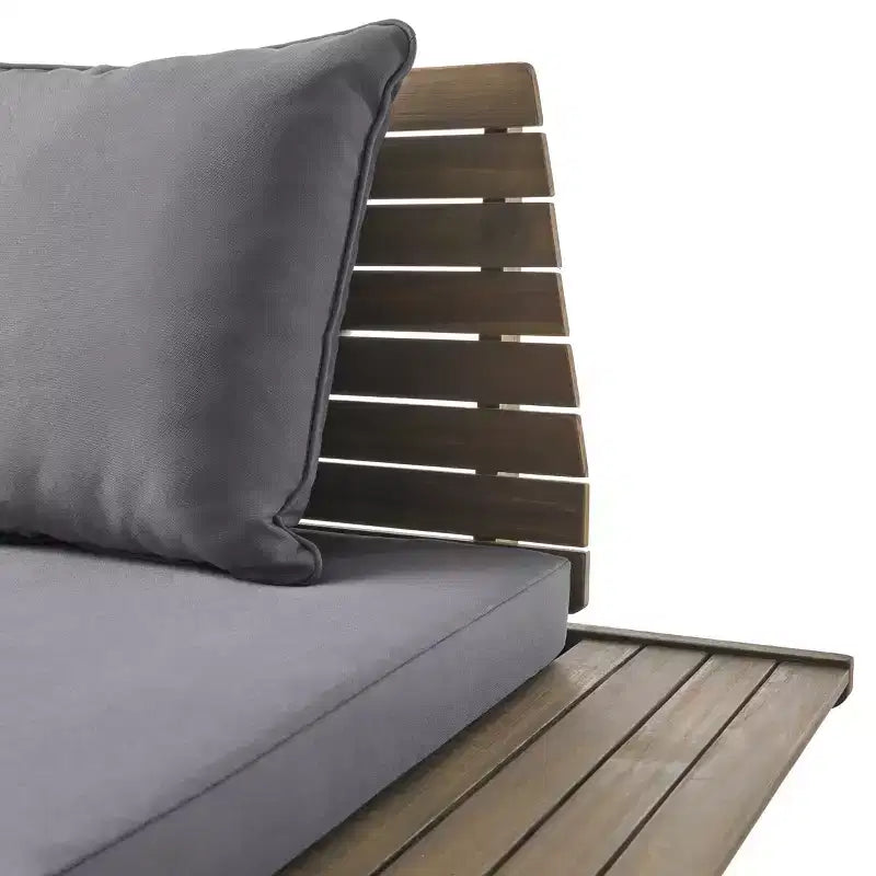 Set da conversazione per esterni a 4 posti Christopher Knight Home Sedona in legno di acacia con tavolino e cuscini