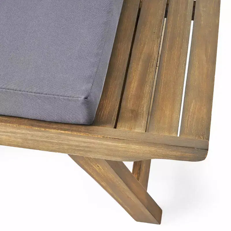Set da conversazione per esterni a 4 posti Christopher Knight Home Sedona in legno di acacia con tavolino e cuscini
