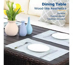 Heynemo Set conversazione da esterno 7 pezzi, divano componibile in vimini resistente a tutte le intemperie, tavolo da pranzo, sedie e pouf, telaio in acciaio