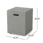 GDFStudio Crested Bay, Set da conversazione da esterno a 4 posti in alluminio con focolare grigio chiaro