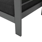 GDFStudio Crested Bay, Set da conversazione da esterno a 4 posti in alluminio con focolare grigio chiaro