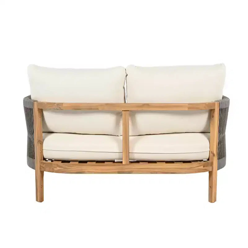 Set di sedute da esterno Christopher Knight Home Gillian, 4 pezzi, in legno di acacia e corda intrecciata