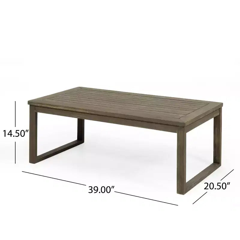 Set divanetto a due posti e tavolino da caffè da esterno in legno di acacia Christopher Knight Home Samwell con braccioli inclinati