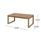Set divanetto a due posti e tavolino da caffè da esterno in legno di acacia Christopher Knight Home Samwell con braccioli inclinati