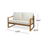 Christopher Knight Home Samwell - Set da salotto da esterno a 4 posti in legno di acacia con cuscini resistenti all'acqua