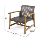Set da conversazione Christopher Knight Home Hampton per esterni, composto da divano a 10 posti e divanetto in legno di acacia e vimini