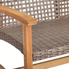 Set da conversazione Christopher Knight Home Hampton per esterni, composto da divano a 10 posti e divanetto in legno di acacia e vimini