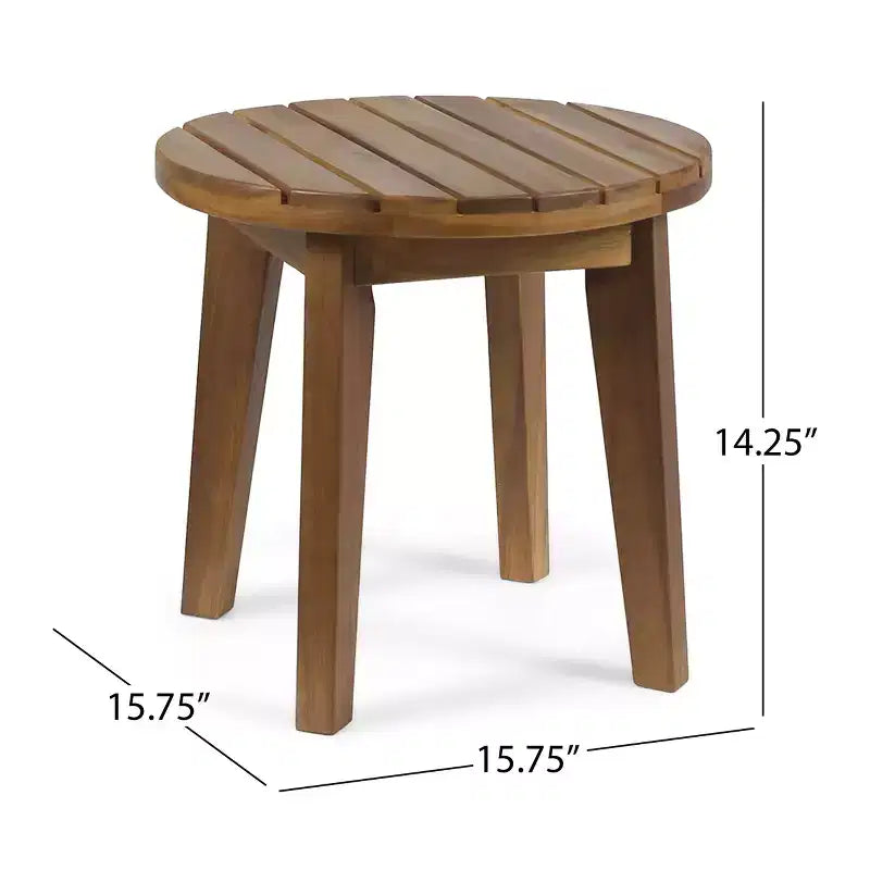 Set composto da poltrona club e tavolino da esterno GDFStudio Lorie in legno di acacia con cuscini, teak/bianco