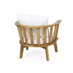 Set composto da poltrona club e tavolino da esterno GDFStudio Lorie in legno di acacia con cuscini, teak/bianco