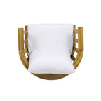 Set composto da poltrona club e tavolino da esterno GDFStudio Lorie in legno di acacia con cuscini, teak/bianco