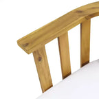 Set composto da poltrona club e tavolino da esterno GDFStudio Lorie in legno di acacia con cuscini, teak/bianco
