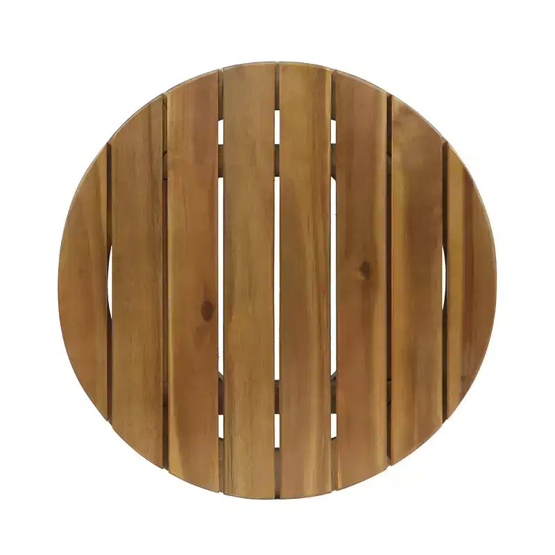 Set composto da poltrona club e tavolino da esterno GDFStudio Lorie in legno di acacia con cuscini, teak/bianco