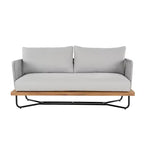 Set di Sedute Imbottite da Esterno Christopher Knight Home Galen a 4 Pezzi in Corda Intrecciata, Acacia e Struttura in Ferro