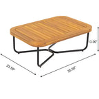 Set di Sedute Imbottite da Esterno Christopher Knight Home Galen a 4 Pezzi in Corda Intrecciata, Acacia e Struttura in Ferro