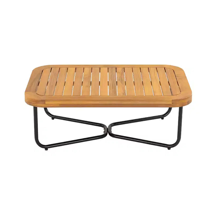Set di Sedute Imbottite da Esterno Christopher Knight Home Galen a 4 Pezzi in Corda Intrecciata, Acacia e Struttura in Ferro