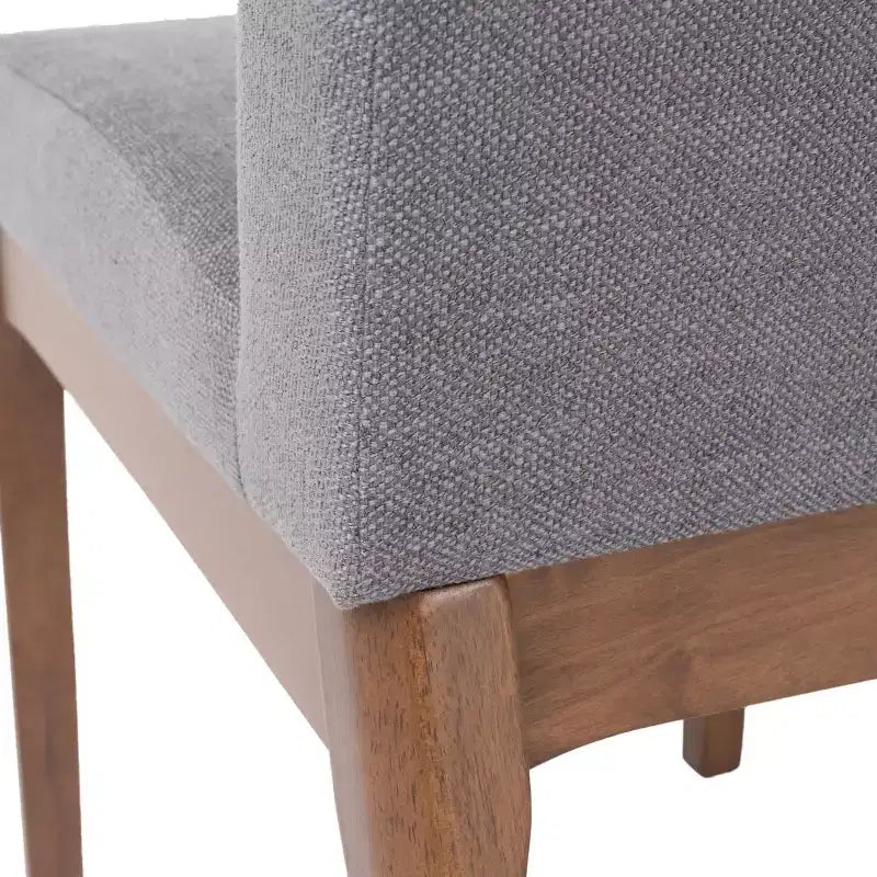 Set tavolo da pranzo da 5 pezzi, set da pranzo, set tavolo da cucina con 4 sedie imbottite, stile moderno di metà secolo, beige/grigio + noce-ModernLuxe