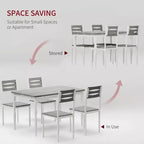 Set da pranzo da 5 pezzi, Set da cucina in stile industriale per 4 persone, Tavolo e sedie da pranzo con tavolo rettangolare e 4 sedie