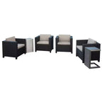 Set da 4 poltrone club da esterno in vimini Puerta con 2 tavolini a C Christopher Knight Home