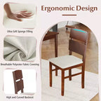 Set da pranzo Costway 5 pezzi per 4 persone, tavolo in legno stile rustico e 4 sedie imbottite