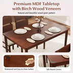 Set da pranzo Costway 5 pezzi per 4 persone, tavolo in legno stile rustico e 4 sedie imbottite