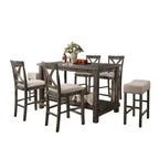 Set da pranzo rettangolare da 7 pezzi Christopher Knight Home Sinclair 60 in legno con 6 sedie imbottite