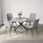 Set da tavolo da pranzo rotondo EROMMY 47.2, tavolo da cucina moderno con 4 sedie
