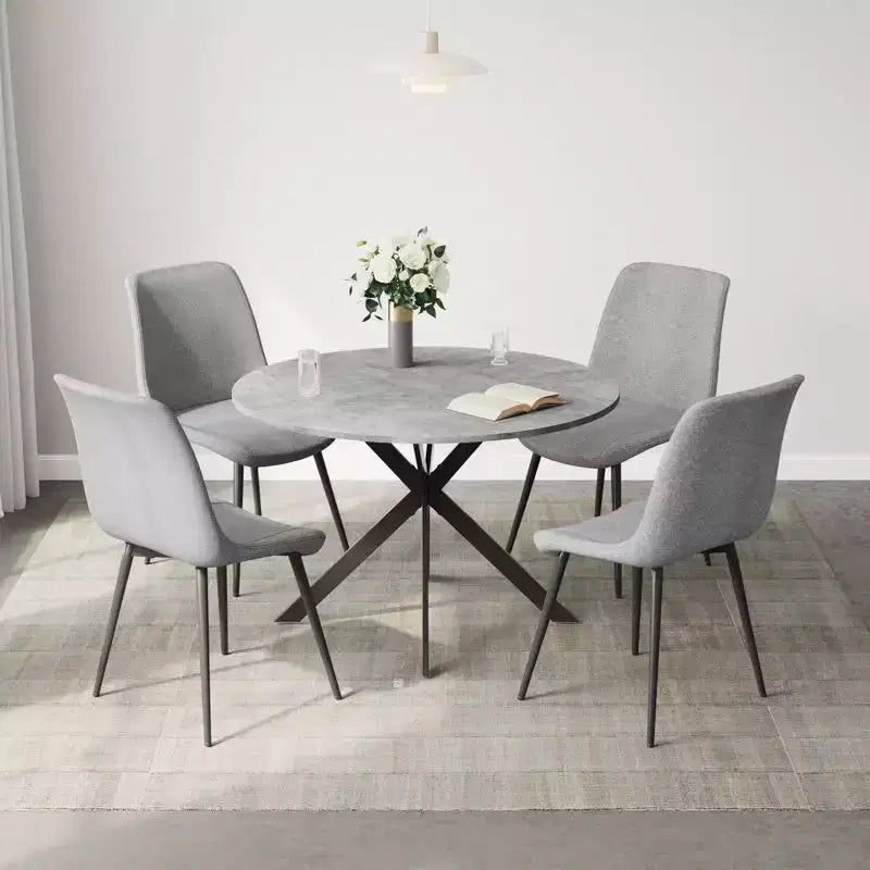 Set da tavolo da pranzo rotondo EROMMY 47.2, tavolo da cucina moderno con 4 sedie