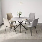 Set da tavolo da pranzo rotondo EROMMY 47.2, tavolo da cucina moderno con 4 sedie