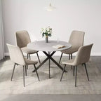 Set da tavolo da pranzo rotondo EROMMY 47.2, tavolo da cucina moderno con 4 sedie