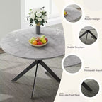 Set da tavolo da pranzo rotondo EROMMY 47.2, tavolo da cucina moderno con 4 sedie