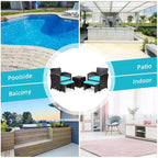 Set di mobili da giardino Costway 5 pezzi in rattan con divano, poggiapiedi e cuscini