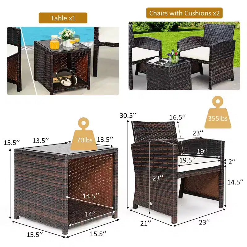 Set di mobili da giardino Costway 5 pezzi in rattan con divano, poggiapiedi e cuscini