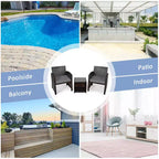 Set di mobili da giardino Costway 5 pezzi in rattan con divano, poggiapiedi e cuscini