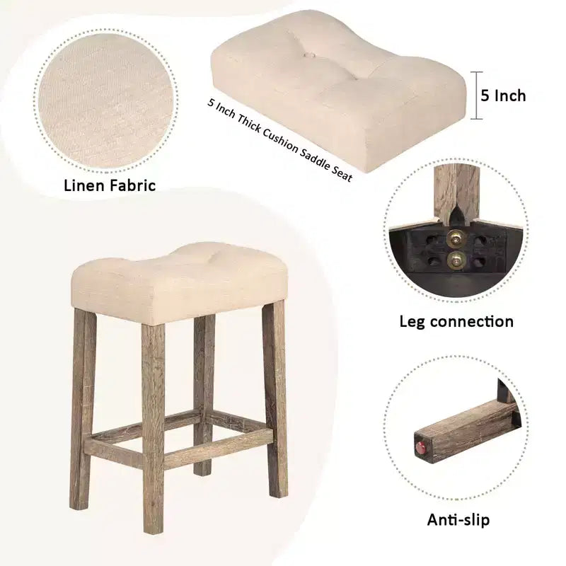 Set da pranzo da 4 pezzi, tavolo da bar e sedie, set tavolo da bar con 3 sgabelli imbottiti, marrone