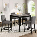5-Piece Counter Height Table Set with 4 Chairs, Counter Height Table Set for 4 with Chairs