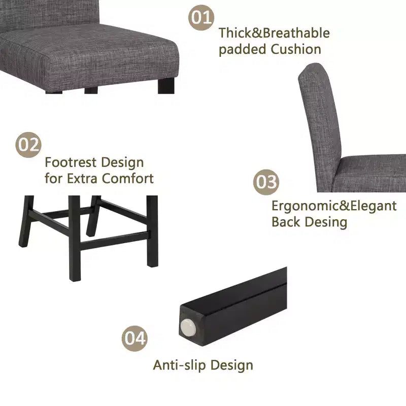 Set tavolo alto da 5 pezzi con 4 sedie, set tavolo alto per 4 persone con sedie