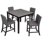 Set tavolo alto da 5 pezzi con 4 sedie, set tavolo alto per 4 persone con sedie